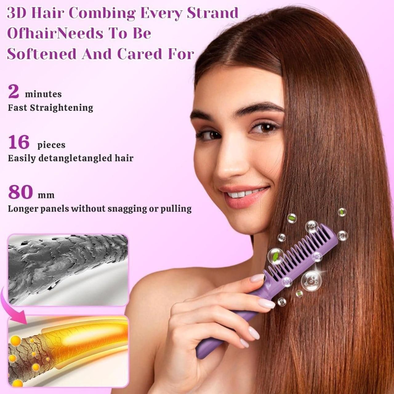 Portable Instant Hair Straightening Comb – Travel-Friendly Styling Tool